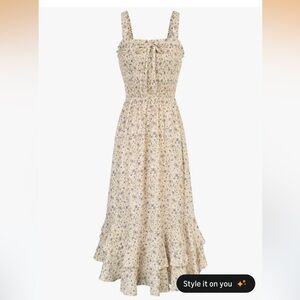 Grace Karin Cream Floral High Low Dress